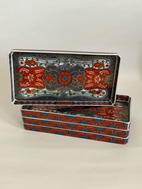 Japanese Imari Porcelain Sushi Plates Set of 4